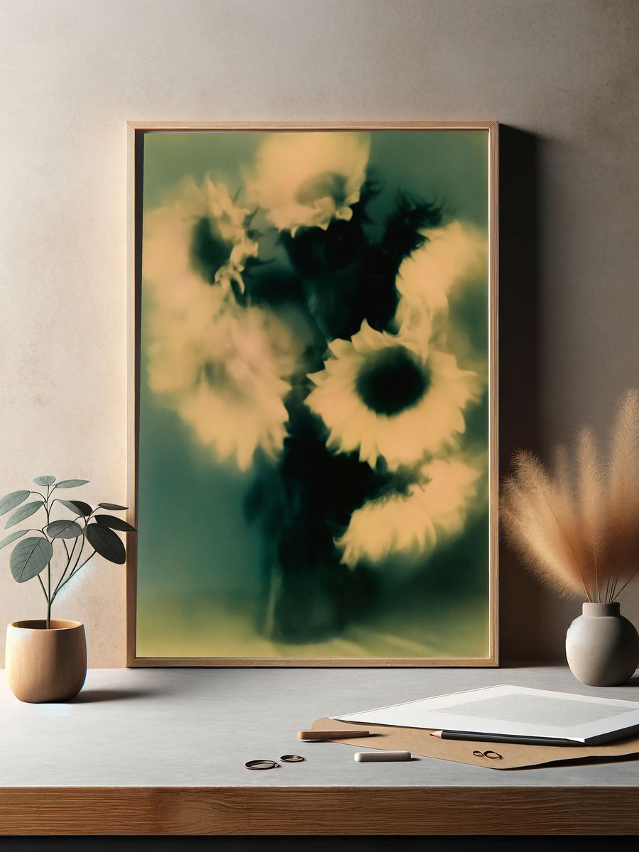 Abstract Floral Bloom Print. — room view 2