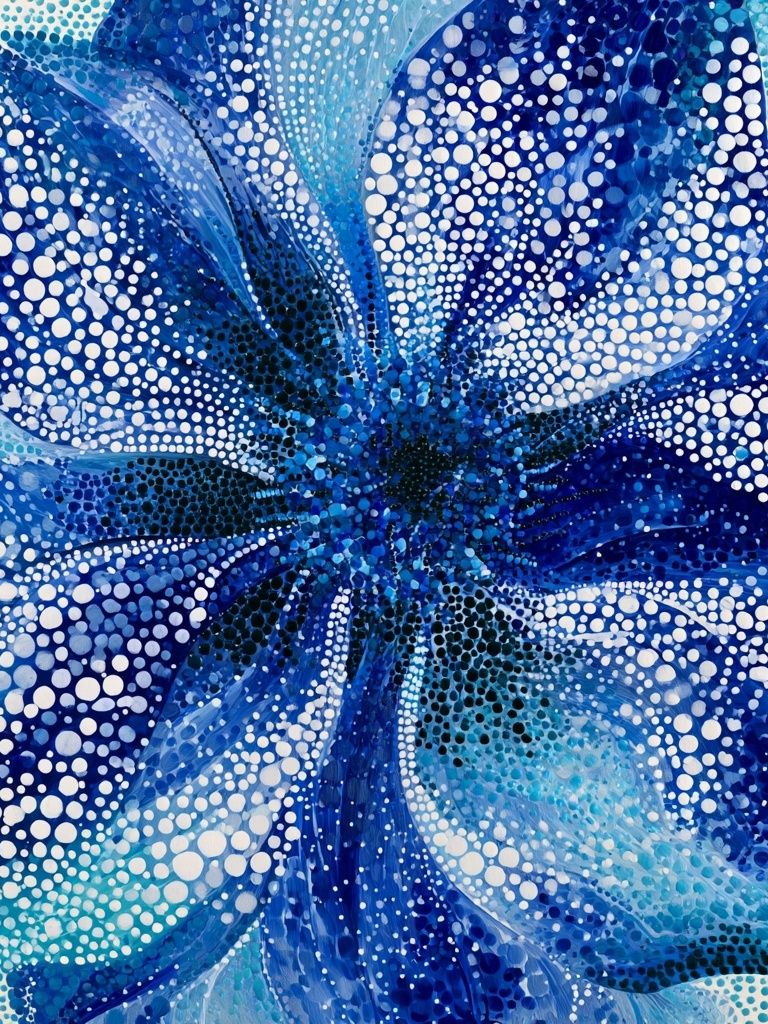 Blue Floral Abstract Poster. poster — abstract art