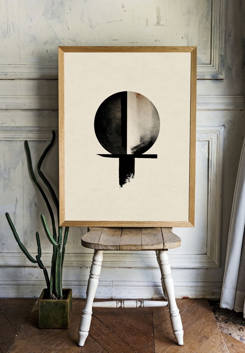 Minimalist Black Circle Poster. — room view 1
