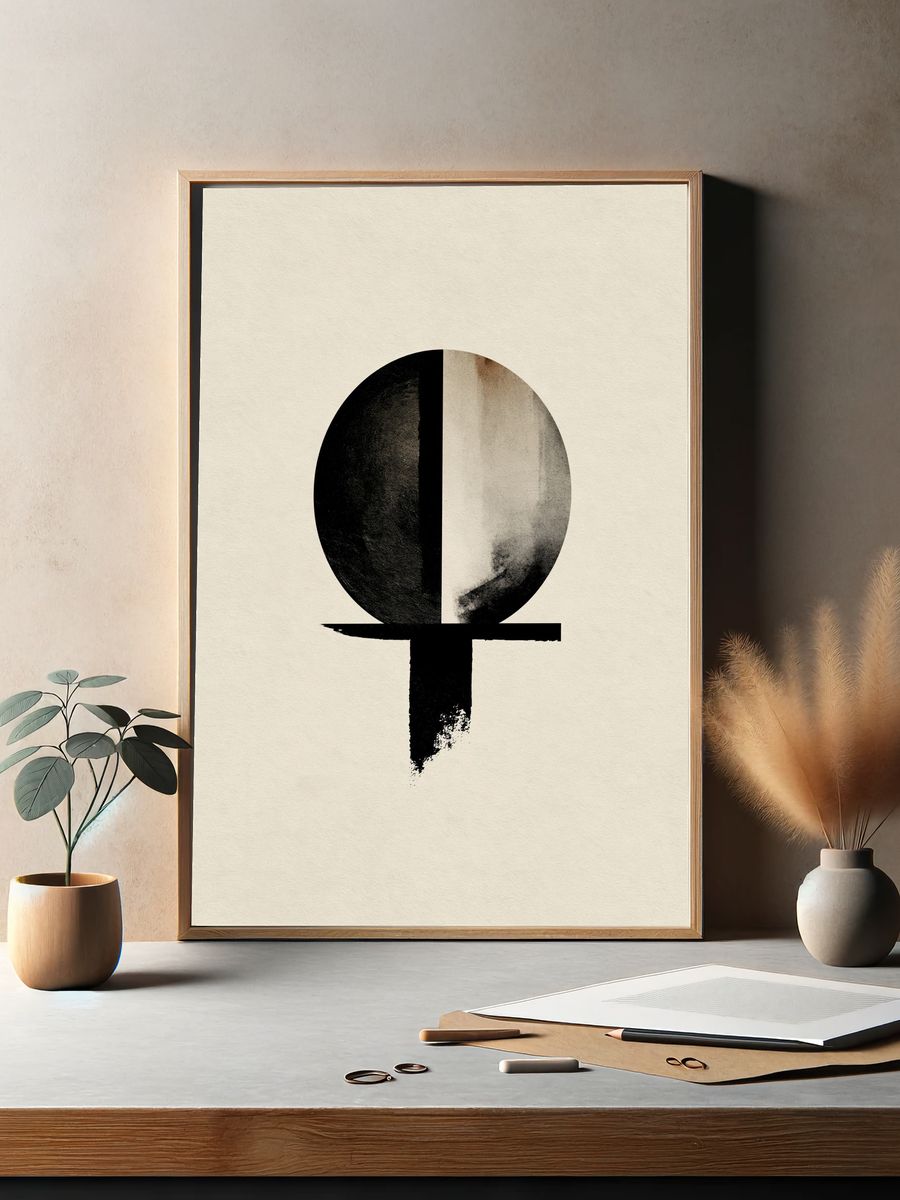Minimalist Black Circle Poster. — room view 2