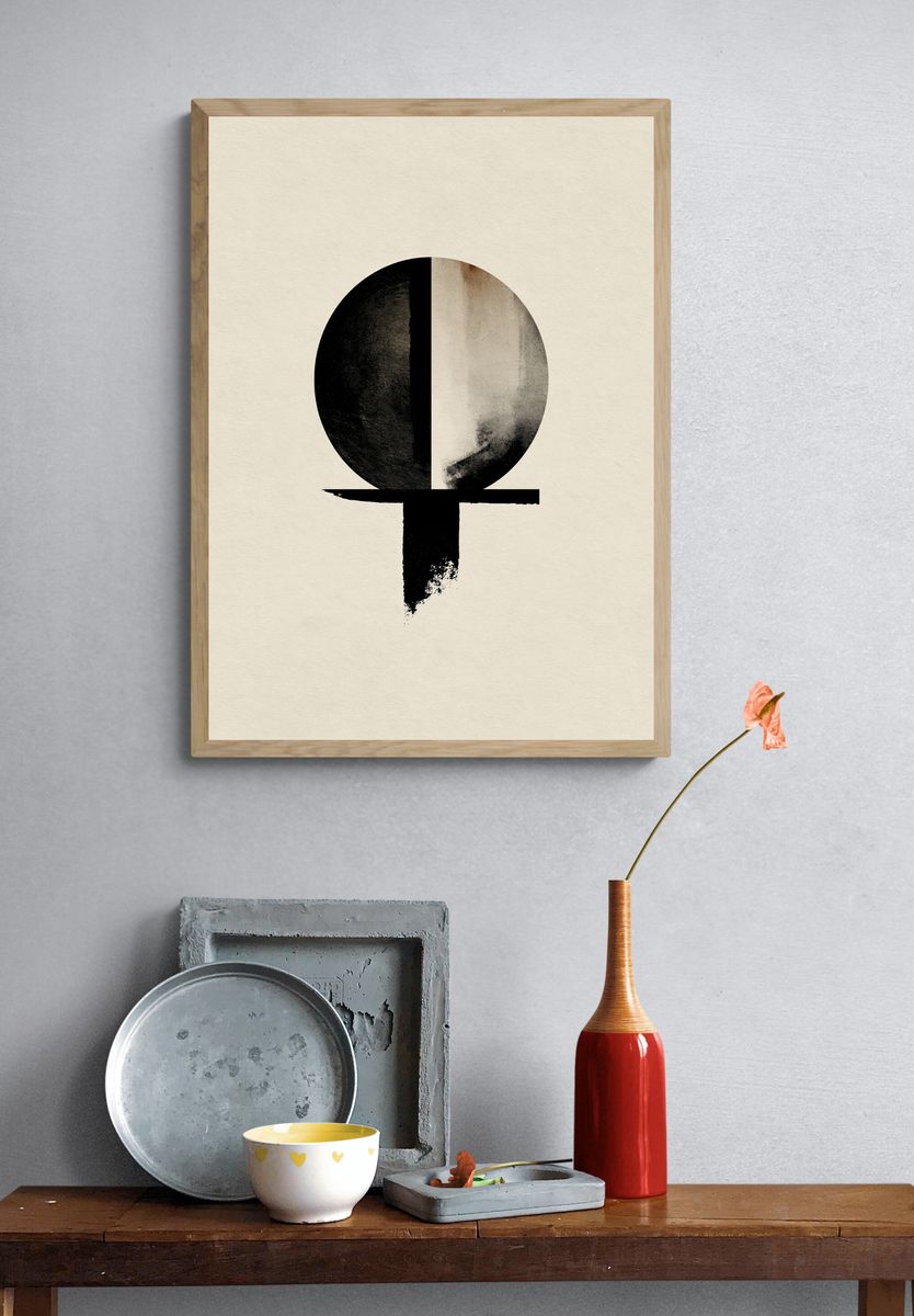 Minimalist Black Circle Poster. — room view 3