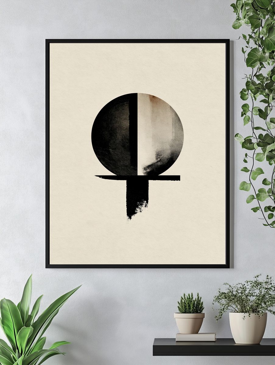 Minimalist Black Circle Poster. — room view 4