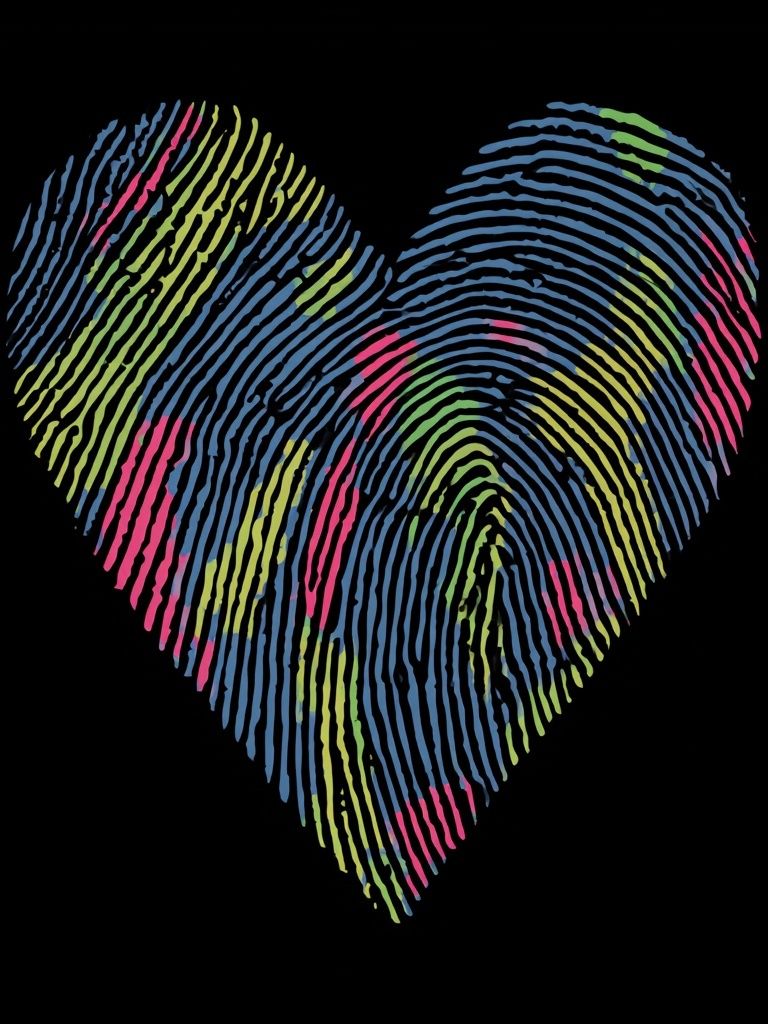 Fingerprint Heart Abstract Poster. poster — abstract art