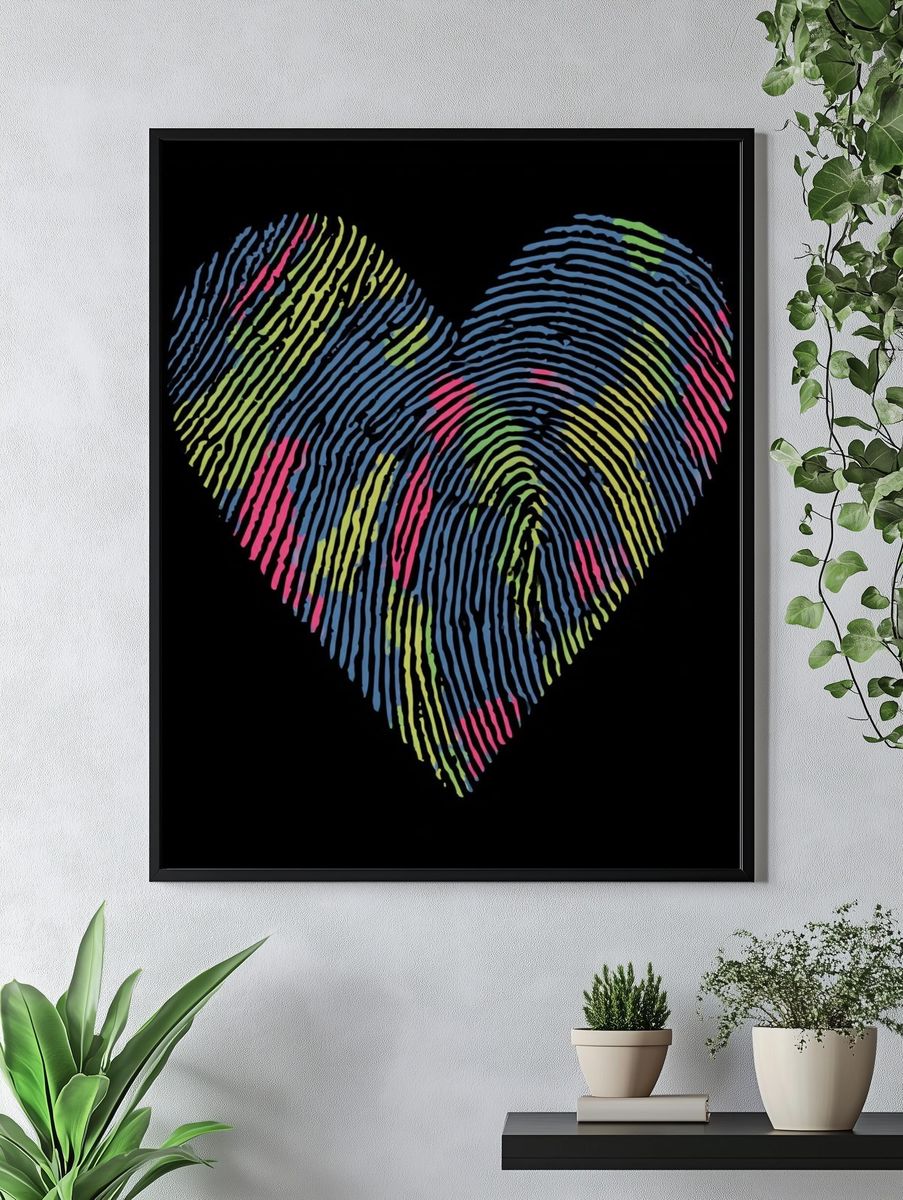 Fingerprint Heart Abstract Poster. — room view 4