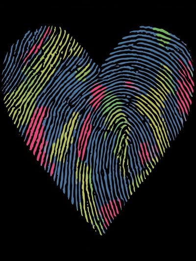 Fingerprint Heart Abstract Poster. poster