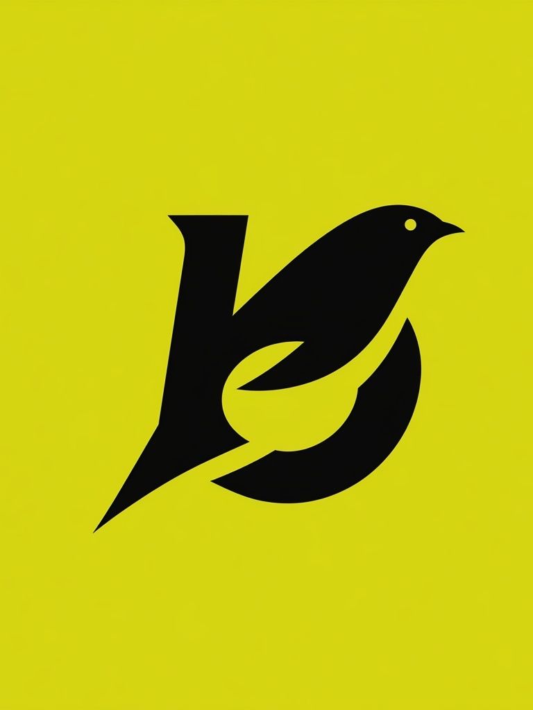 Abstract Bird Monogram Poster. poster detail