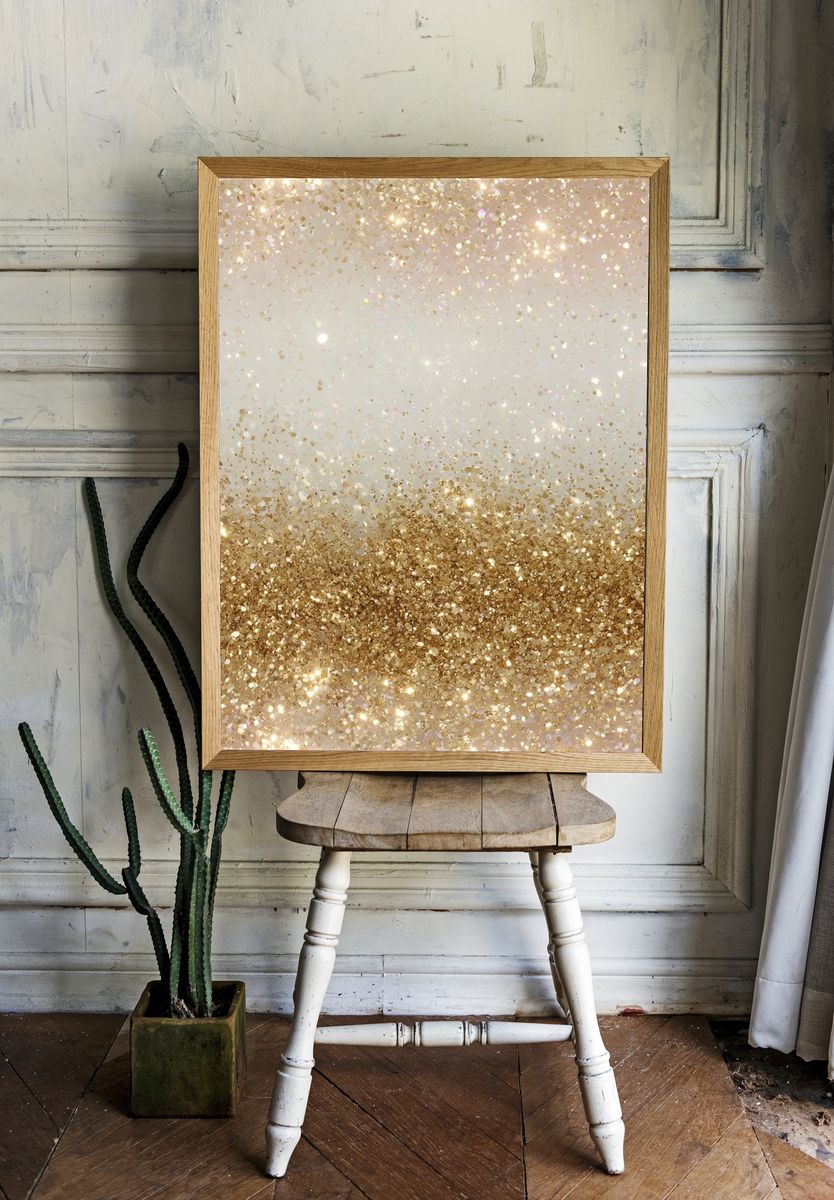Gold Glitter Texture Poster. — room view 1