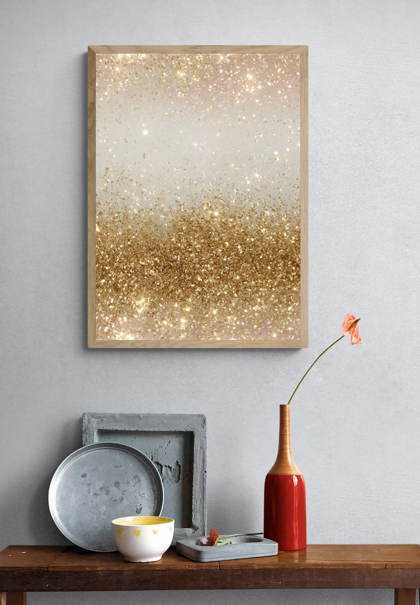 Gold Glitter Texture Poster. — room view 3
