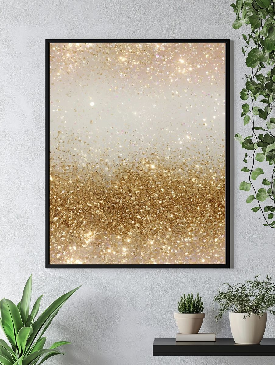 Gold Glitter Texture Poster. — room view 4