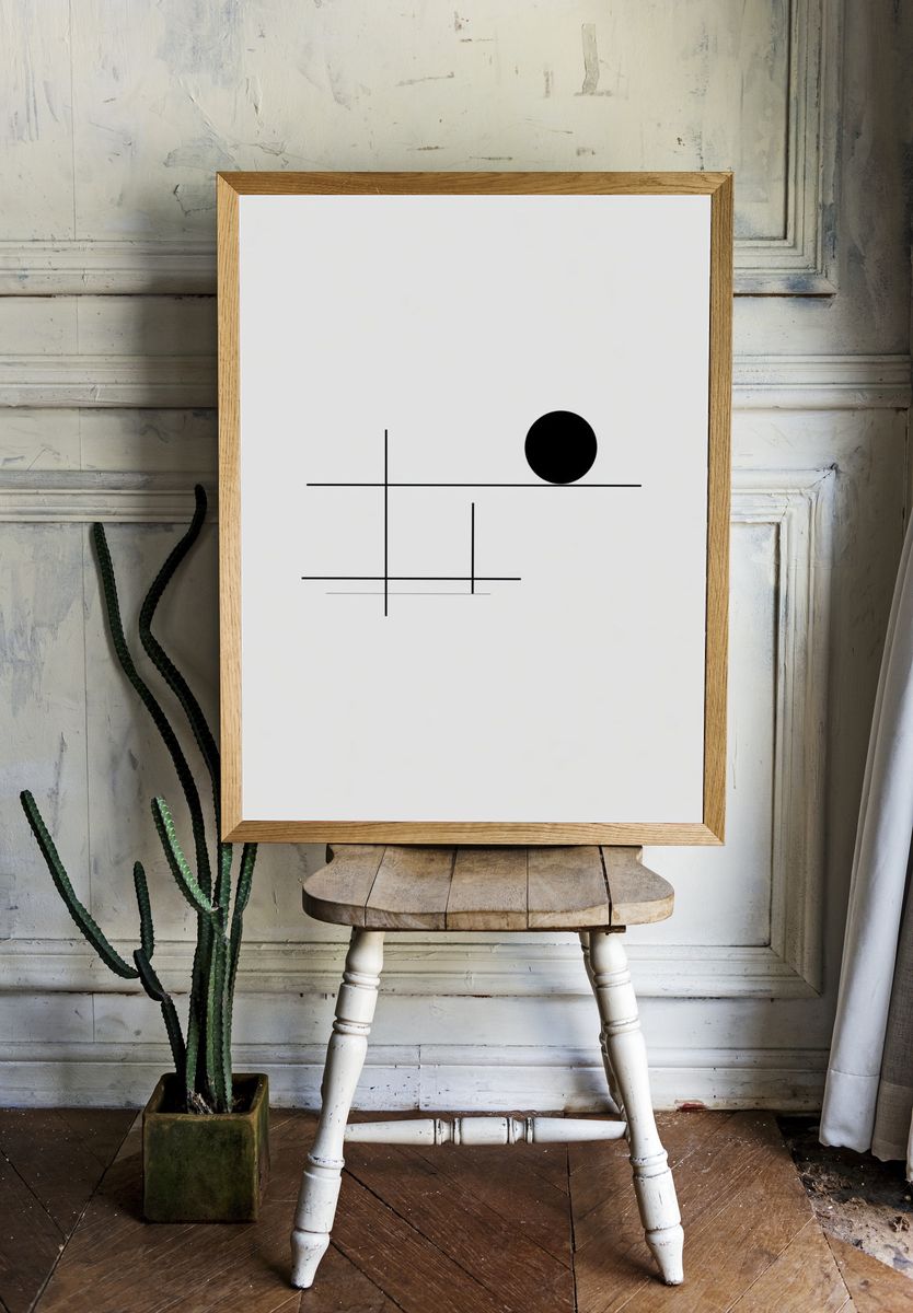 Minimal Geometric Circle Poster. room preview