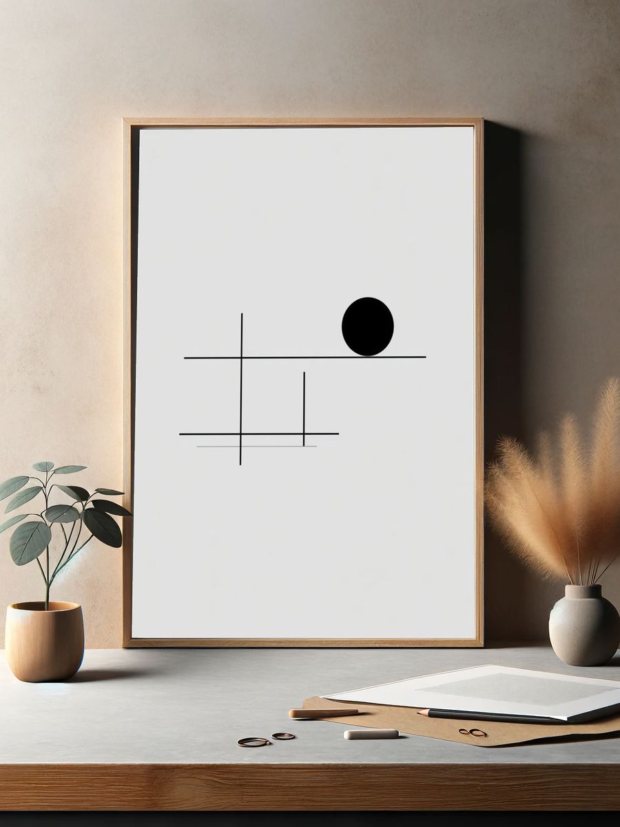 Minimal Geometric Circle Poster. — room view 2