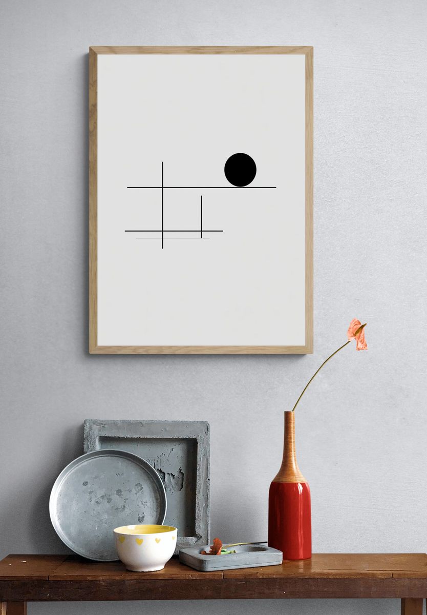 Minimal Geometric Circle Poster. — room view 3