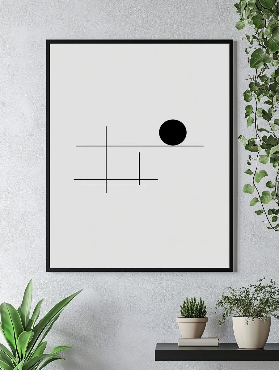 Minimal Geometric Circle Poster. — room view 4