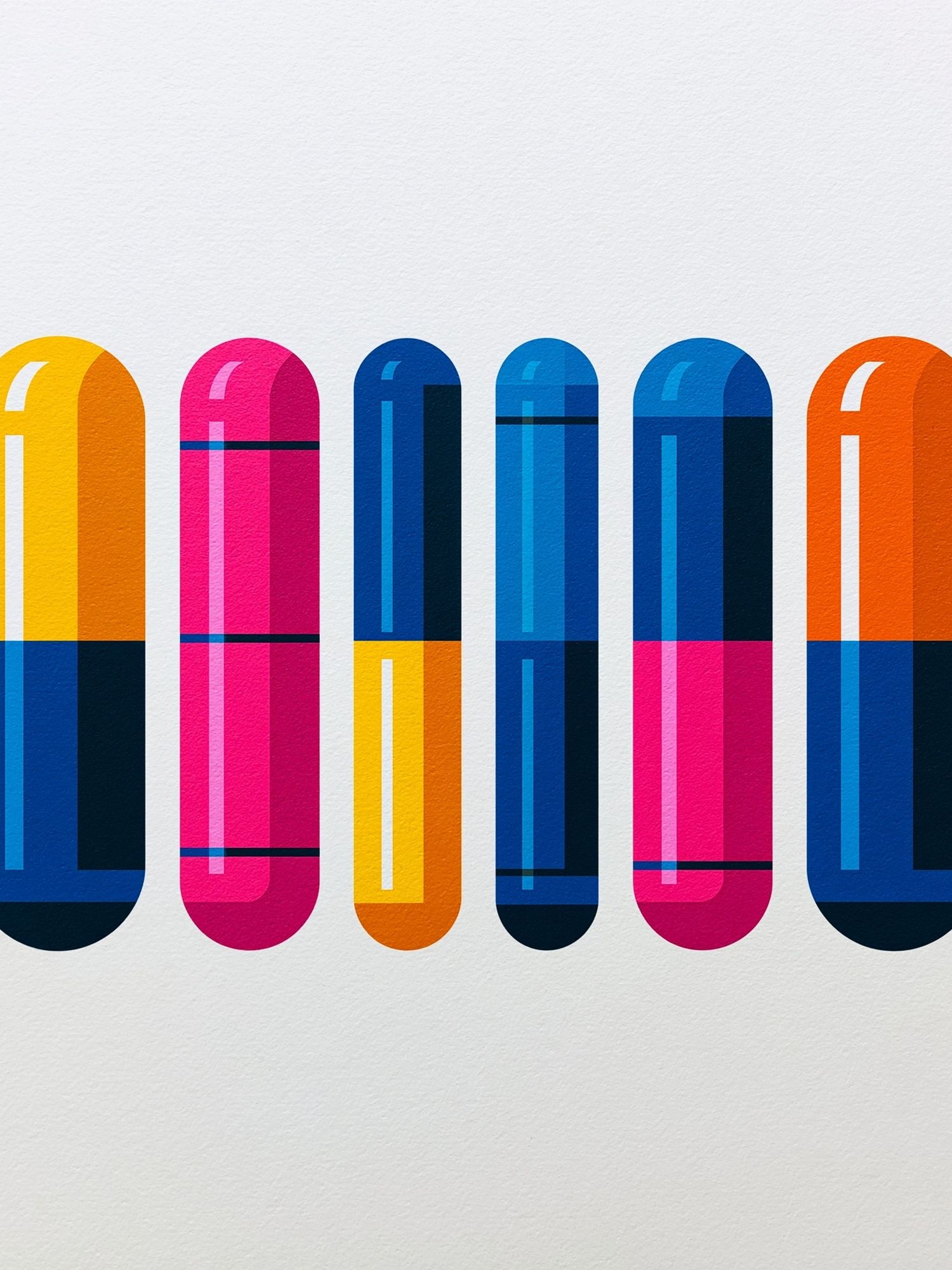 Colorful Geometric Capsules Poster. poster detail