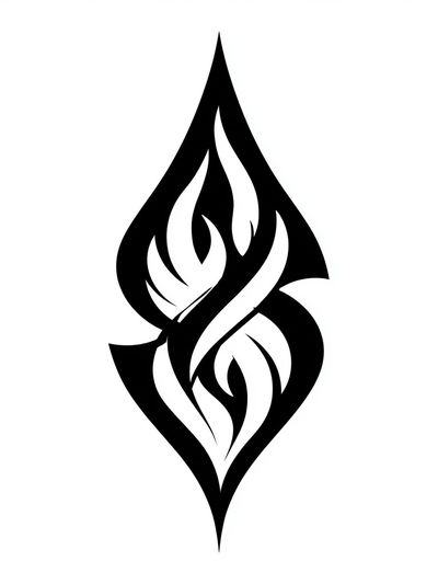 Black Flame Abstract Print.