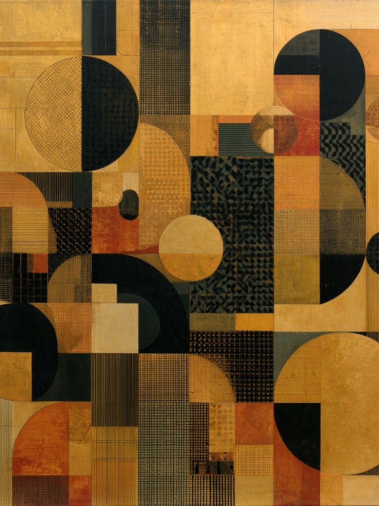 Golden Geometric Abstract Poster. poster detail