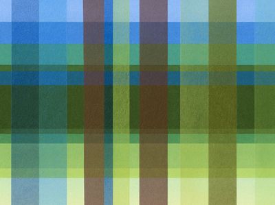 Geometric Blue Green Grid Poster. poster