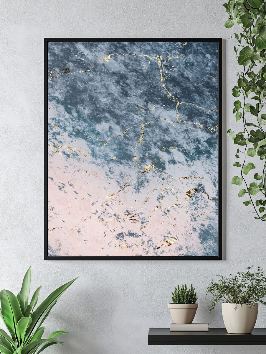 Pink blue marble textured background. — room view 4