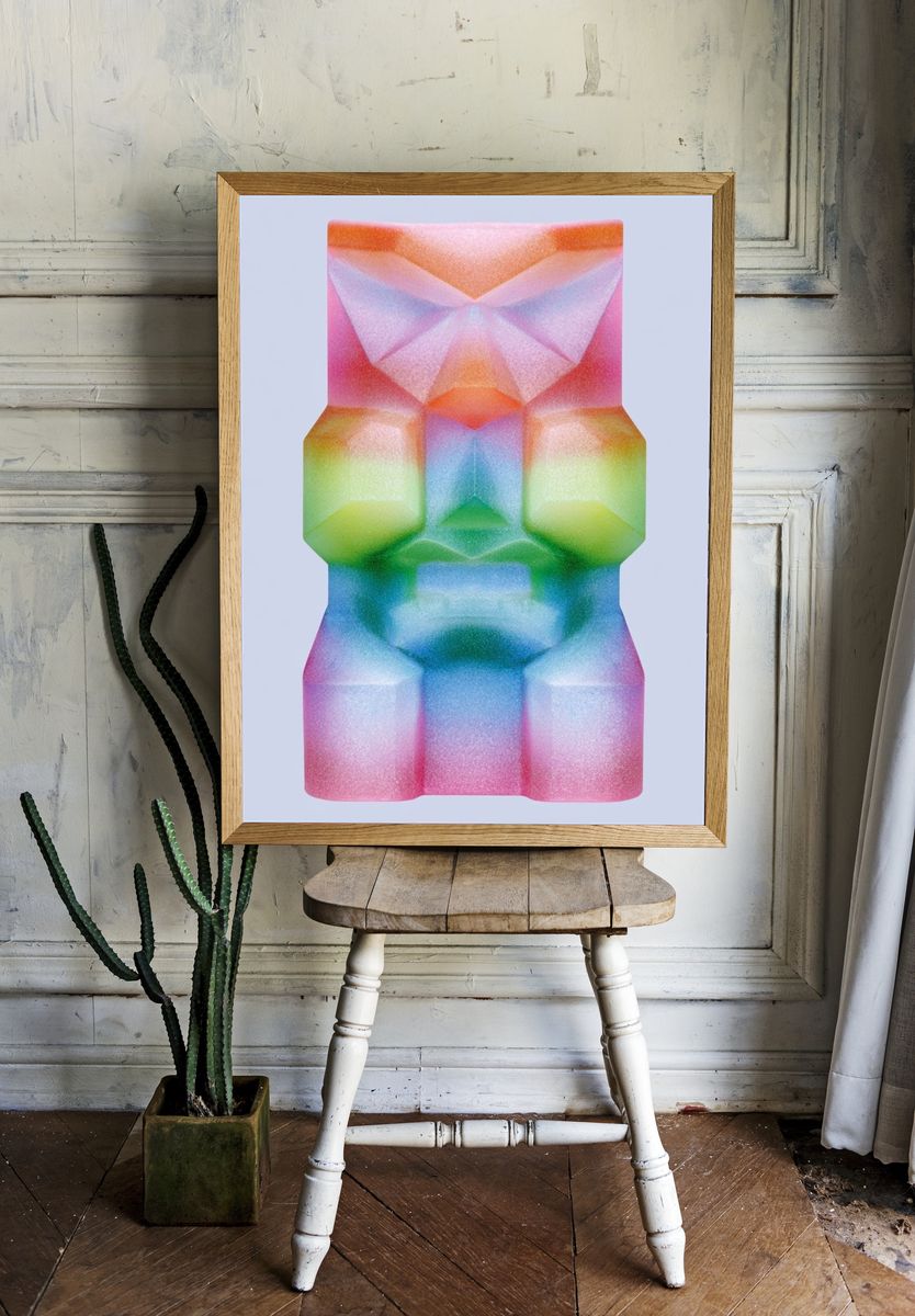 Prismatic Geometric Abstract Poster. room preview