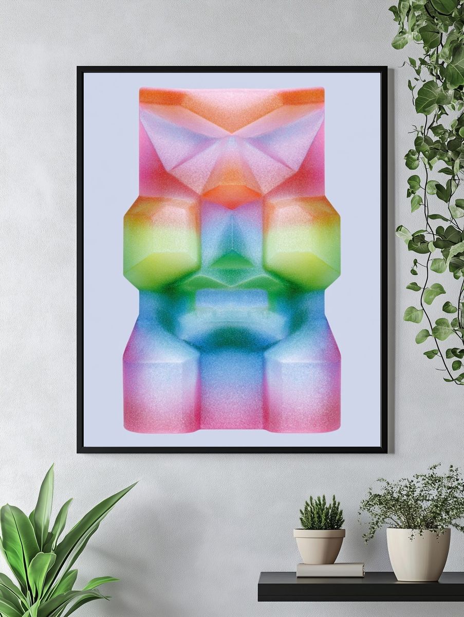 Prismatic Geometric Abstract Poster. — room view 4