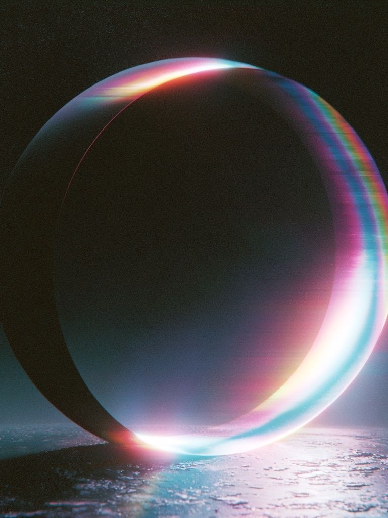 Neon Prism Ring Abstract Poster. poster detail