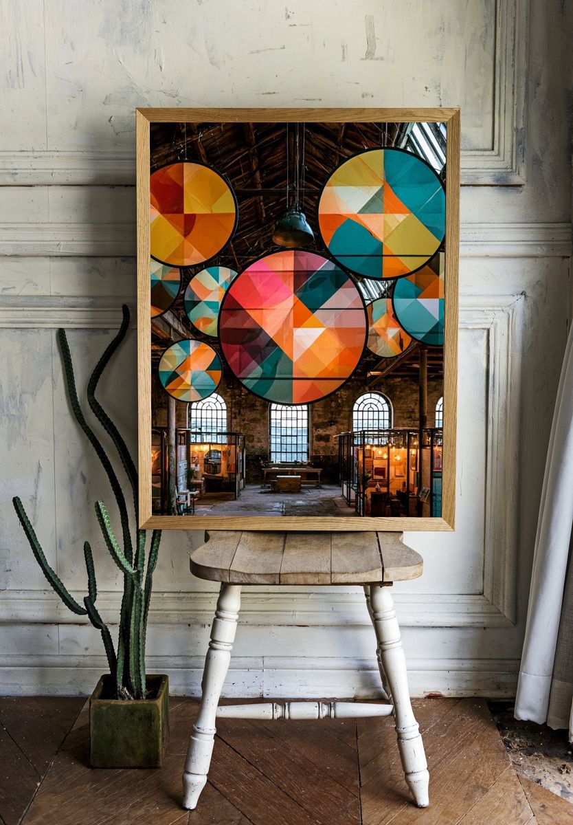 Geometric Color Circles Poster. room preview