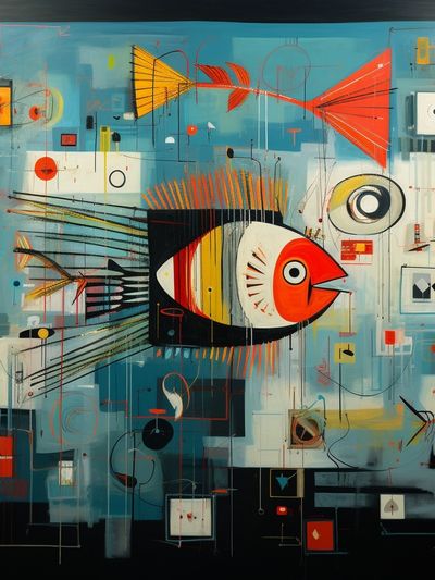 Abstract Fish Geometry Poster. poster