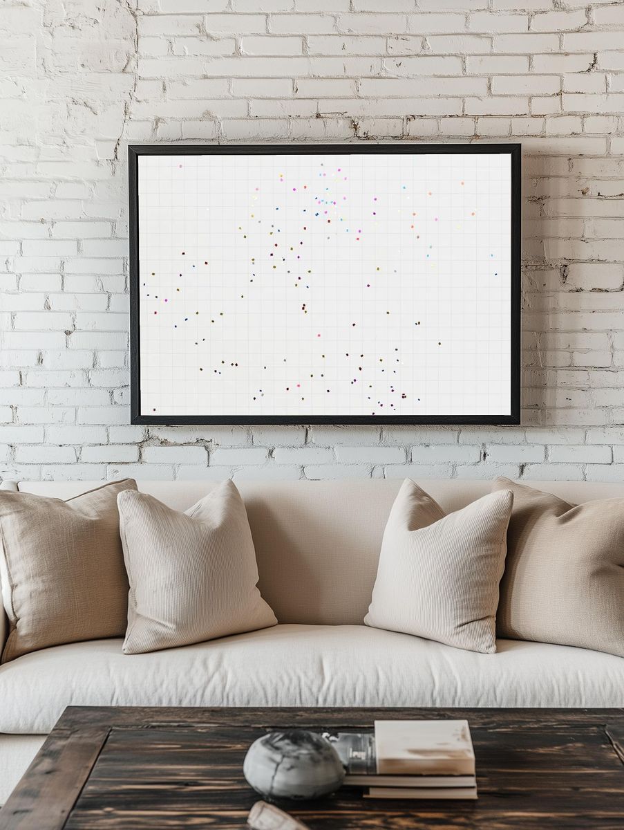 Colorful graph paper wallpaper background. room preview