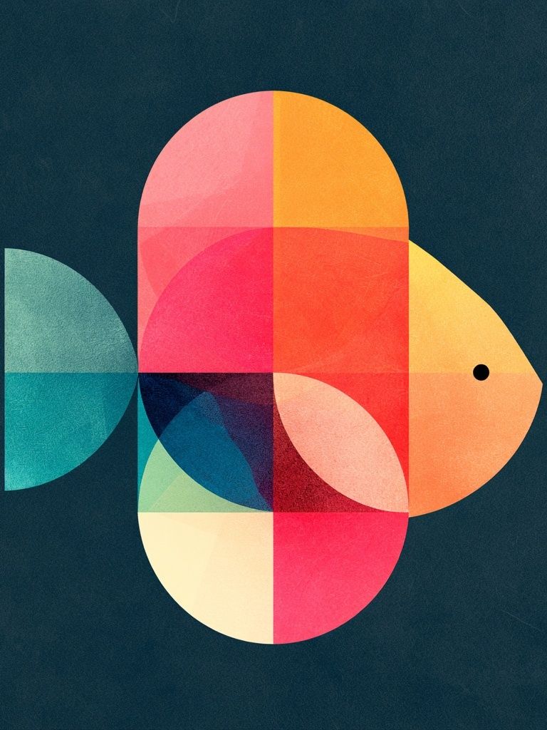 Geometric Fish Abstract Poster. poster — abstract art