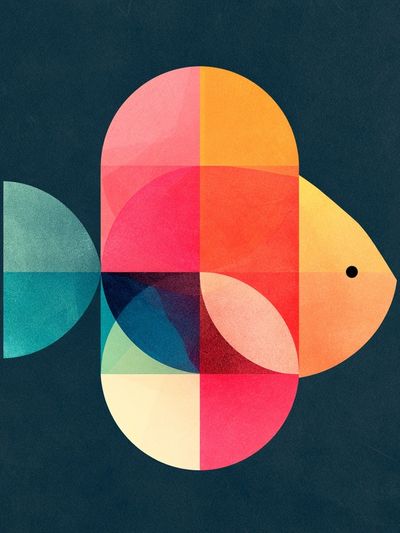 Geometric Fish Abstract Poster. poster
