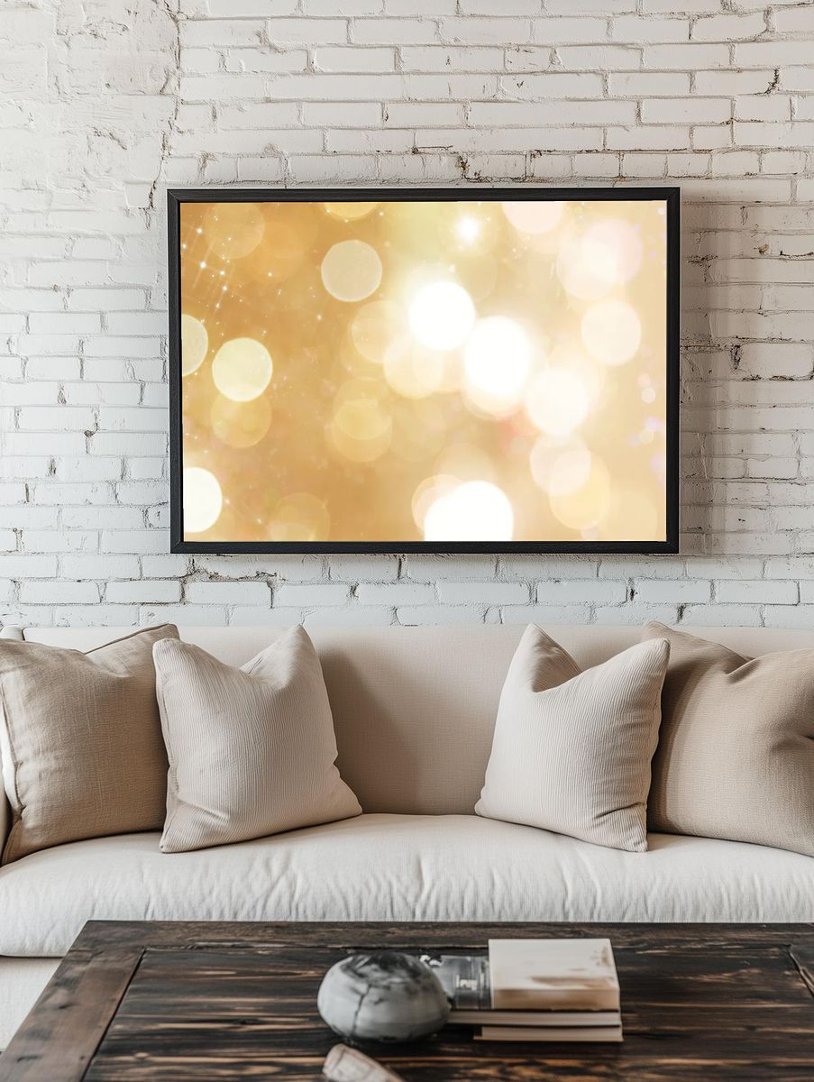 Shiny gold festive bokeh background room preview