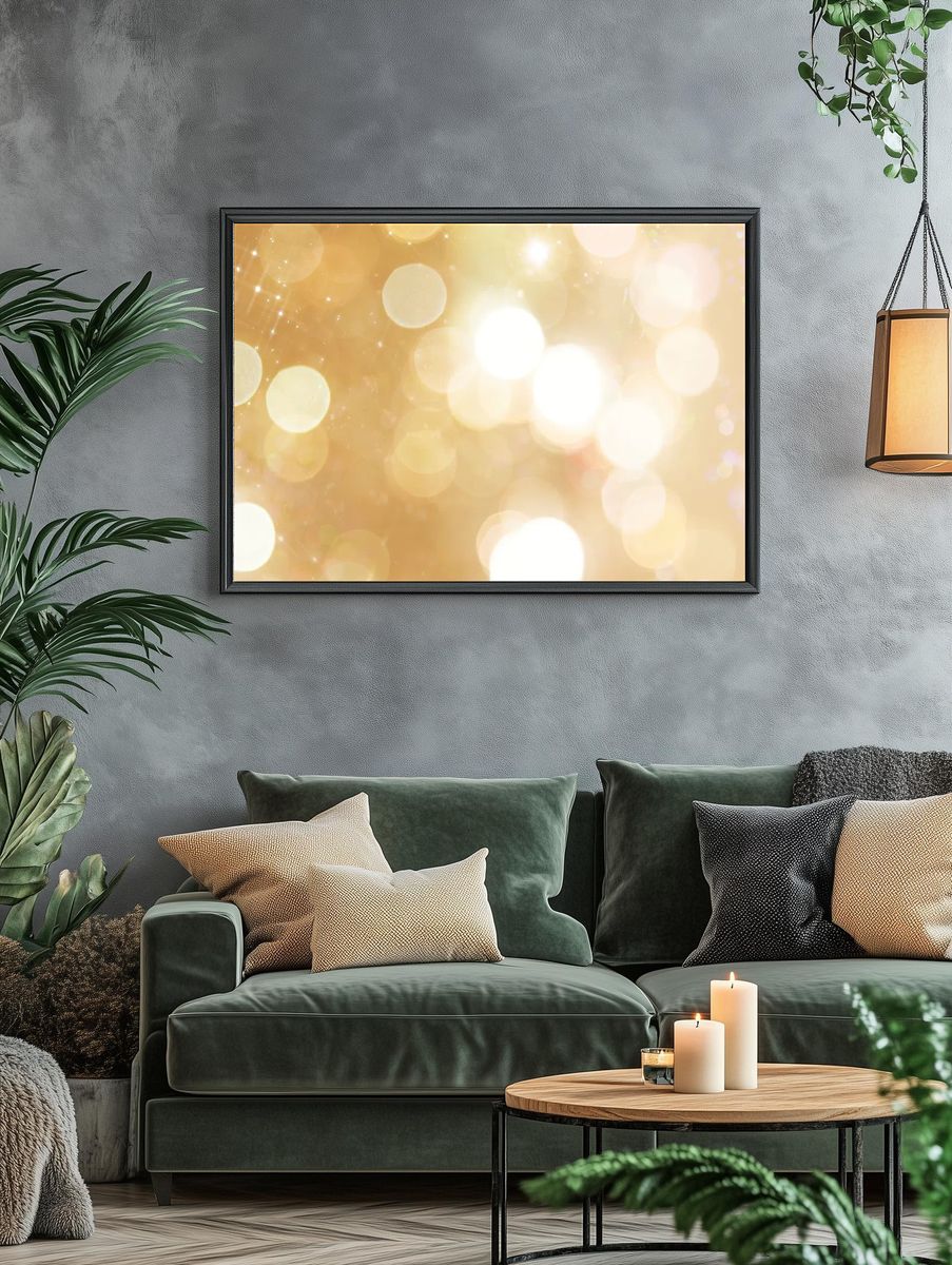 Shiny gold festive bokeh background. — room view 4