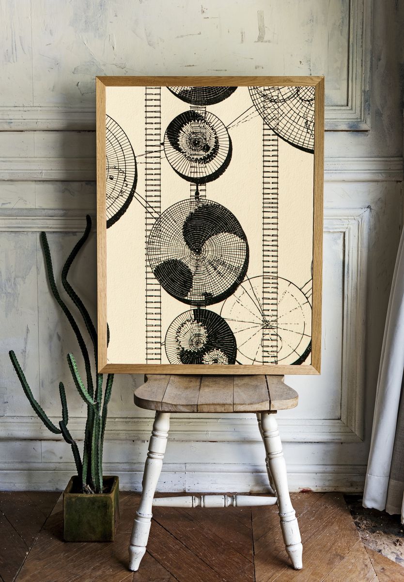 Abstract Circular Grid Poster. room preview