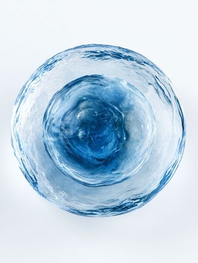 Blue Water Orb Abstract Poster.