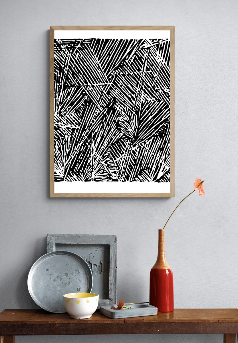 Geometric Ink Pattern Print. — room view 3