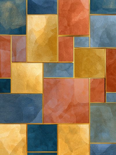 Geometric Color Block Abstract Poster.