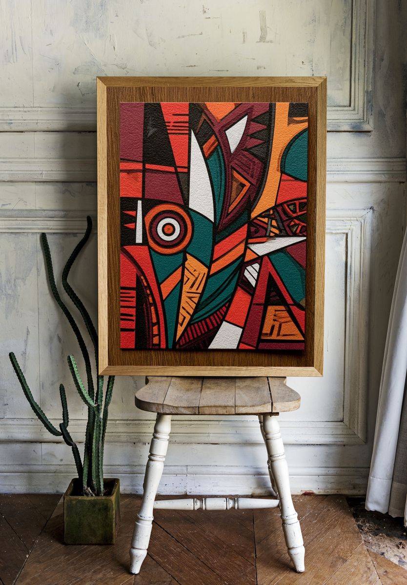 Geometric Tribal Abstract Poster. room preview
