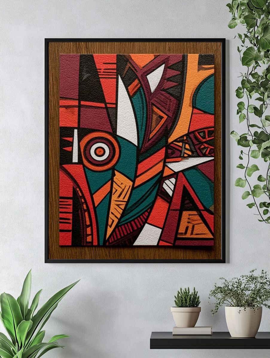 Geometric Tribal Abstract Poster. — room view 4