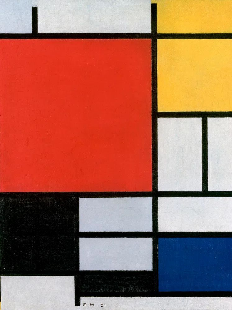 Piet Mondrian 's Composition Red. poster detail