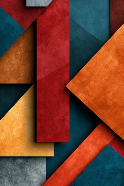 Geometric Color Blocks Abstract Poster.