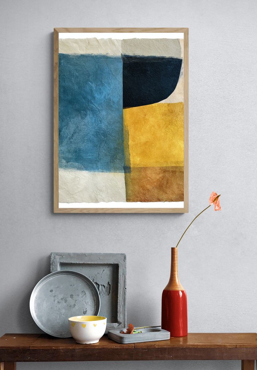 Textured Geometric Color Blocks Poster. — room view 3