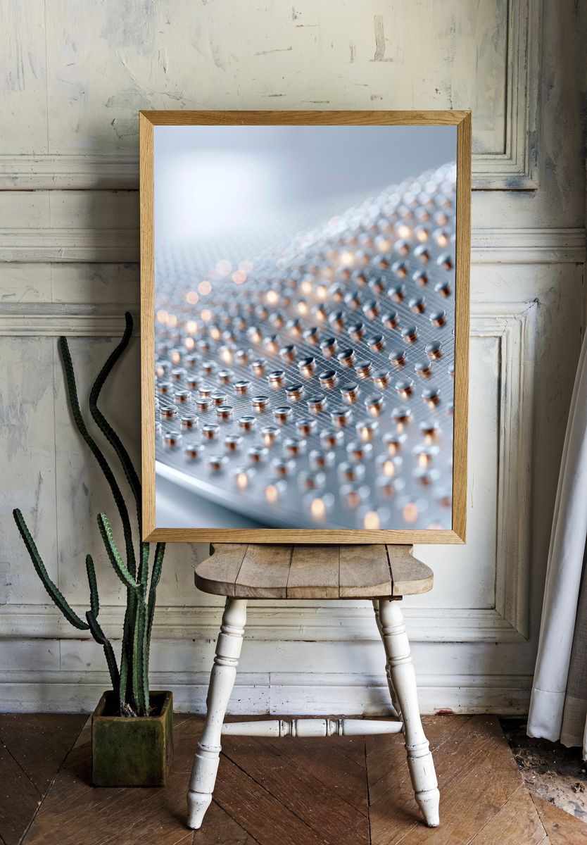 Futuristic Metallic Texture Poster. — room view 1