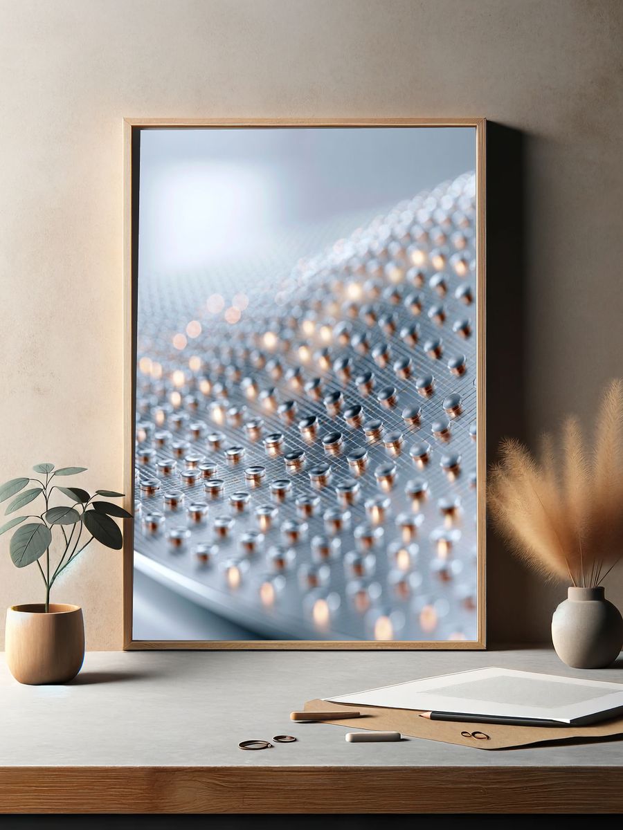 Futuristic Metallic Texture Poster. — room view 2