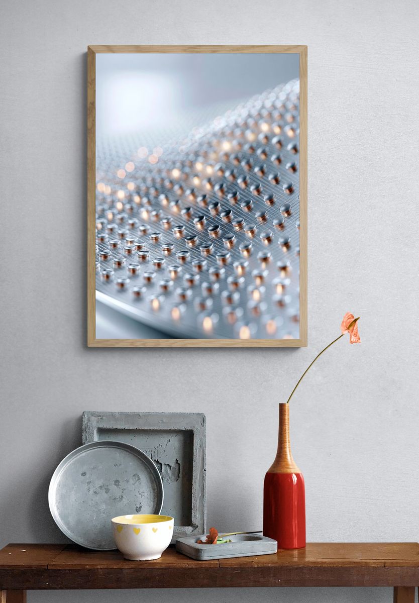 Futuristic Metallic Texture Poster. — room view 3