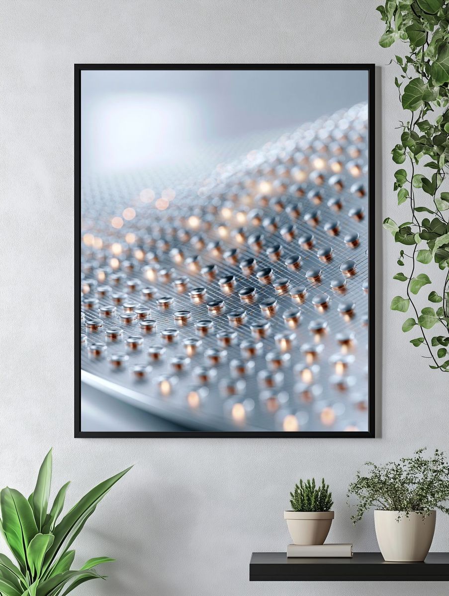 Futuristic Metallic Texture Poster. — room view 4