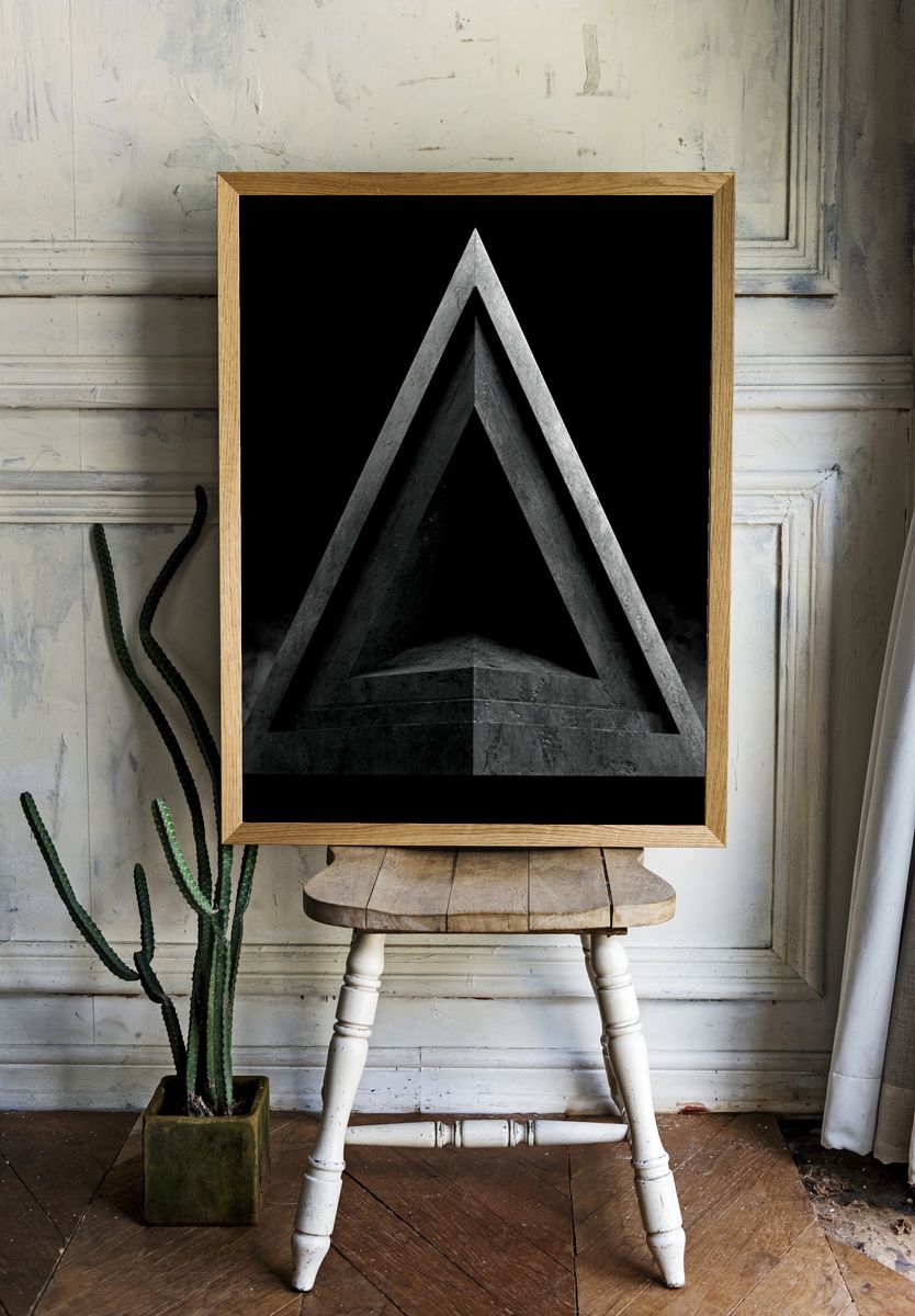 Monolithic Triangle Abstract Poster. — room view 1