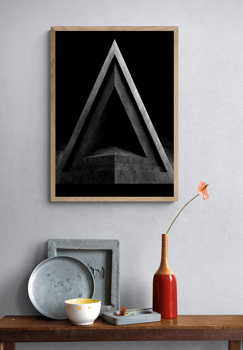 Monolithic Triangle Abstract Poster. — room view 3