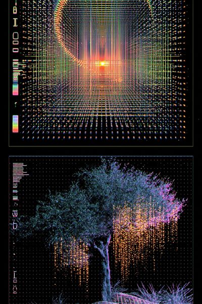 Glowing Grid Tunnel Poster.