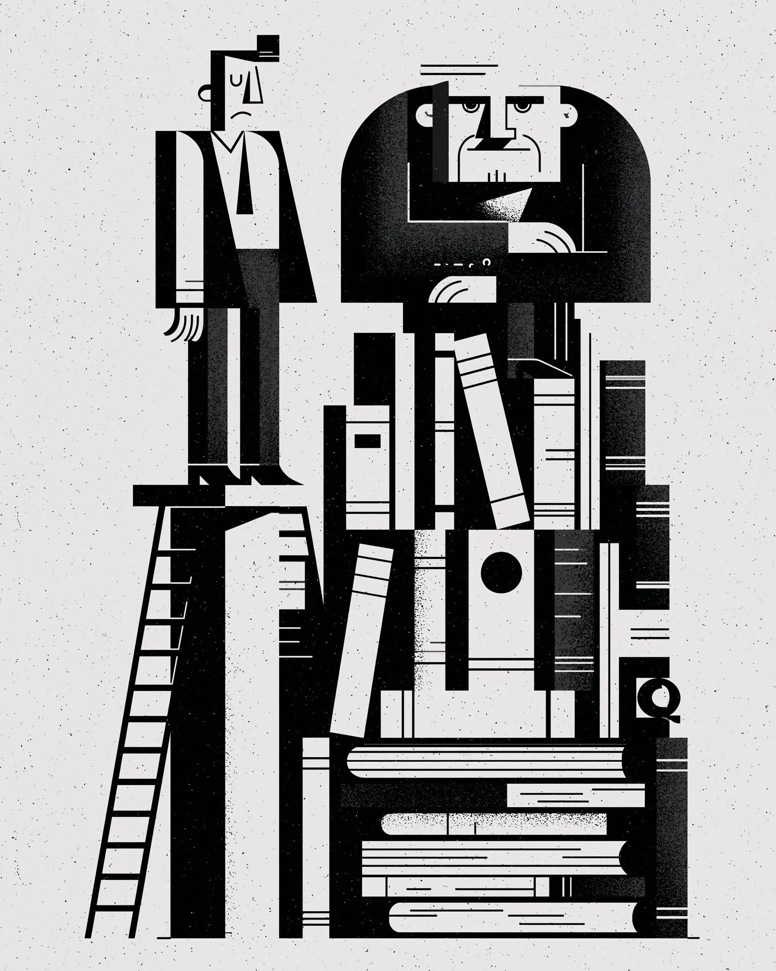 Geometric Men in Black Print. poster — abstract art