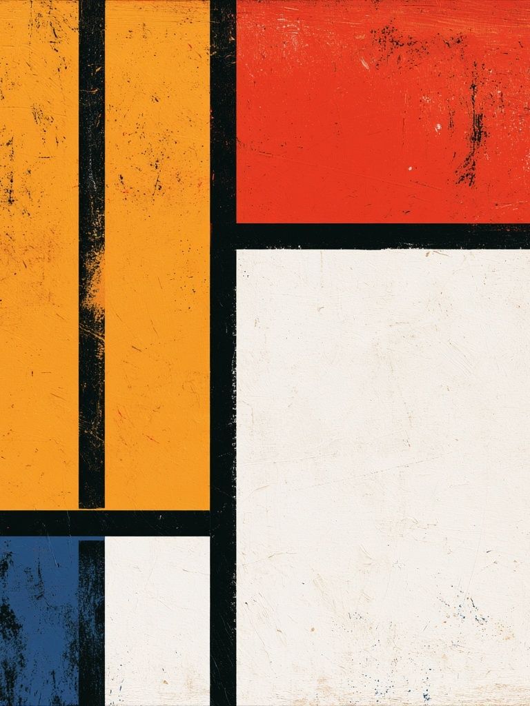 Mondrian-Inspired Geometric Abstract Poster. poster — abstract art